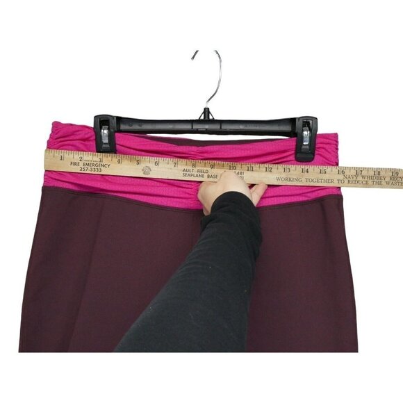 Patagonia Leggings Capri Cropped Leggings Workout Sz L Burgundy Pink Athletic - Picture 8 of 10